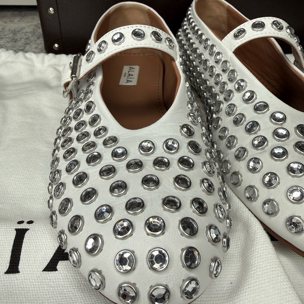 Alaia Rhinestone Ballet Flats - Picture 4 of 15